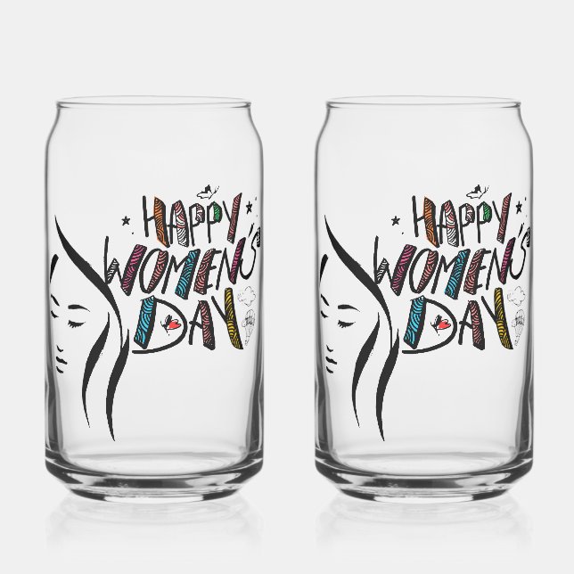 Crown women on Women's Day Can Glass (Left)