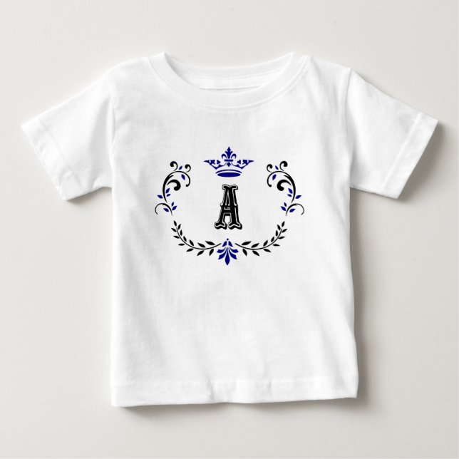 Crown Wreath A Monogram Baby T-Shirt (Front)