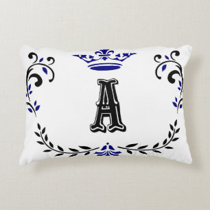 Crown Wreath A Monogram Decorative Cushion