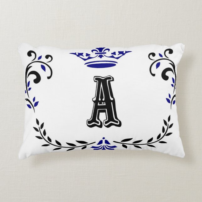 Crown Wreath A Monogram Decorative Cushion (Front)