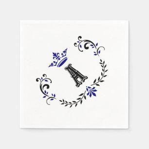 Crown Wreath A Monogram Napkin