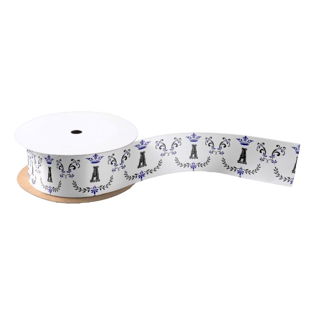 Crown Wreath A Monogram Satin Ribbon (Spool)