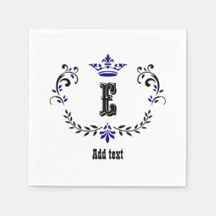 Crown Wreath Monogram 'E' Napkin