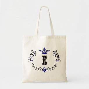 Crown Wreath Monogram 'E' Tote Bag