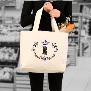Crown Wreath Monogram 'R' Tote Bag