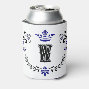 Crown Wreath Monogram 'W' Can Cooler