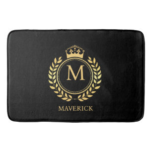crown wreath Monogrammed Bath Mat