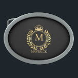 crown wreath Monogrammed Belt Buckle<br><div class="desc">designed by The Arty Apples</div>