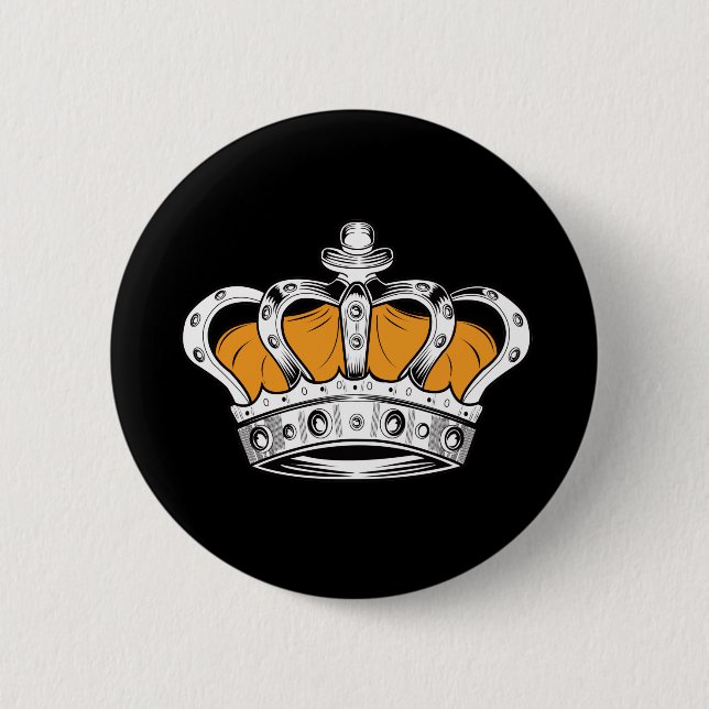 Crown - Yellow 6 Cm Round Badge (Front)
