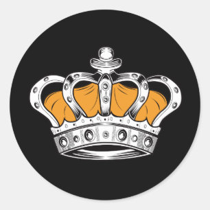 Crown - Yellow Classic Round Sticker
