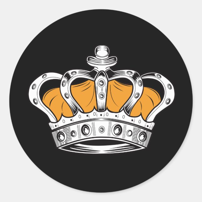 Crown - Yellow   Classic Round Sticker (Front)