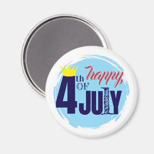 Crowned 4th Of July Magnet