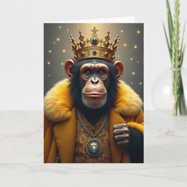 Crowned Ape Birthday Card (Front)