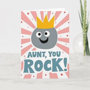 Crowned Aunt Rocks Mothers Day Card