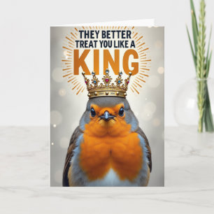 Crowned Avian Birthday Card