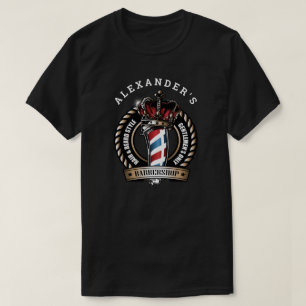 Crowned Barber Pole Logo Personalise T-Shirt