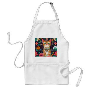 Crowned Bejewelled Cat Apron