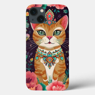 Crowned Bejewelled Cat  iPhone 13 Case