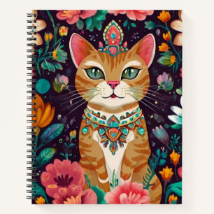Crowned Bejewelled Cat Notebook