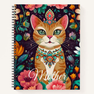 Crowned Bejewelled Cat  Notebook