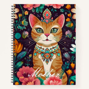 Crowned Bejewelled Cat Notebook