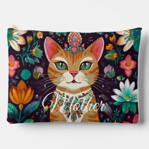 Crowned Bejewelled Cat Print Cut Sew Bag