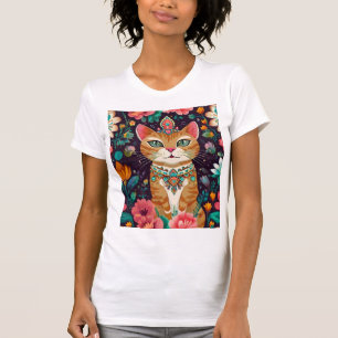 Crowned Bejewelled Cat   T-Shirt
