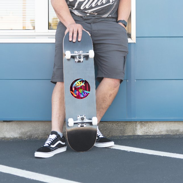 Crowned Chaos – Colorful Abstract Faces (Skater)