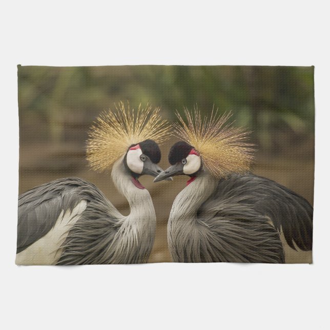 Crowned Crane Kitchen Towels (Horizontal)