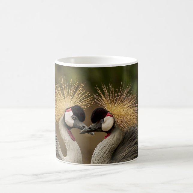 Crowned Crane White Coffee Mug (Center)