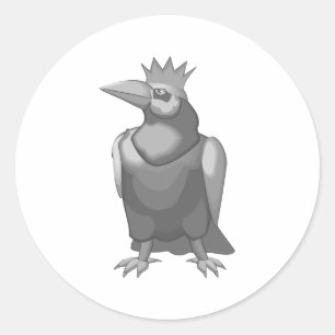 Crowned Crow Classic Round Sticker