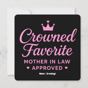 Crowned Favorite Mother-in-Law Approved  Invitation