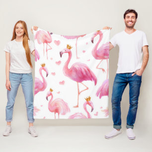Crowned Flamingo – Luxe Island Vibes Fleece Blanket