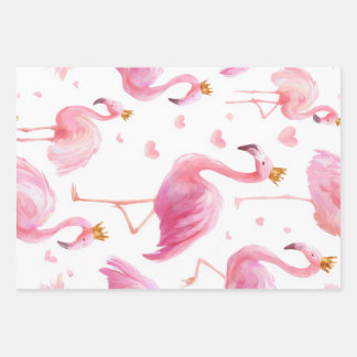 Crowned Flamingo – Luxe Island Vibes Wrapping Paper Sheet