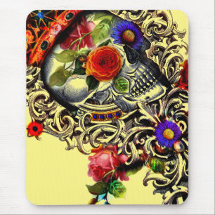 Crowned Floral Skull Mouse Pad