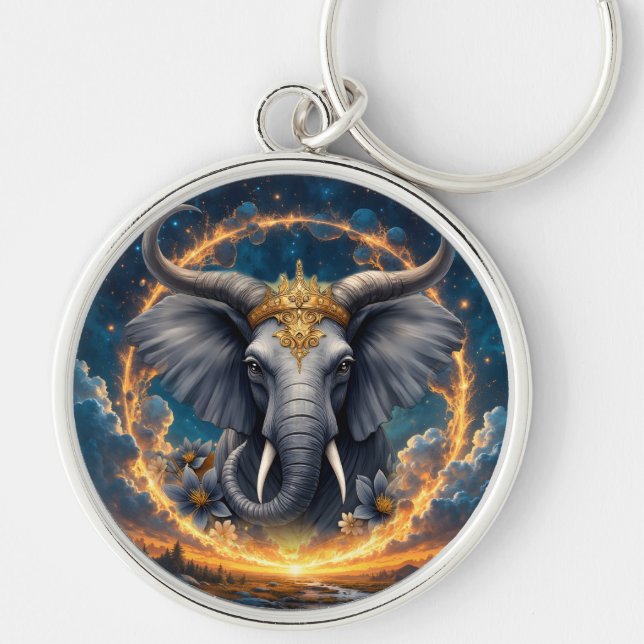 Crowned Guardian of the Celestial Gate the elefant Key Ring (Front)