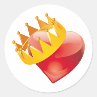 Crowned Heart Classic Round Sticker