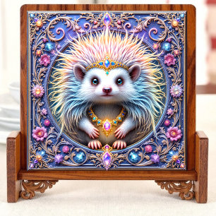 Crowned Hedgehog Ceramic Collectable Tile