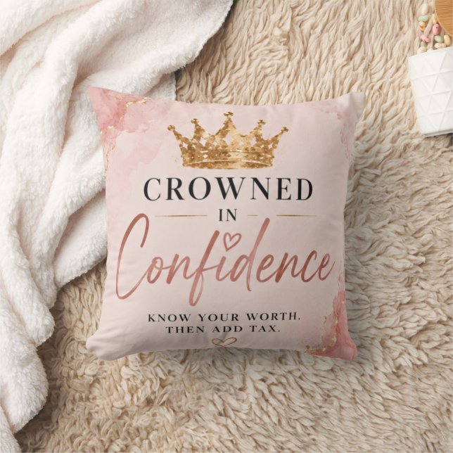 Crowned in Confidence Inspirational  Cushion (Blanket)
