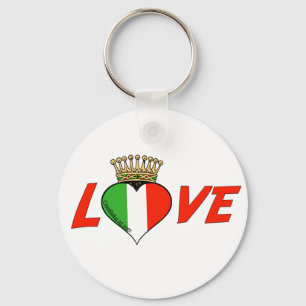 Crowned Italian Love Key Ring