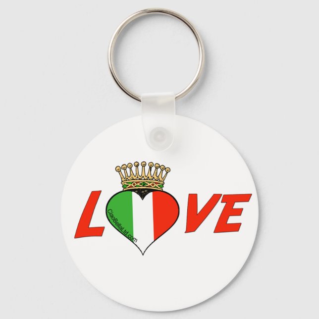 Crowned Italian Love Key Ring (Front)