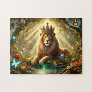 Crowned Lion Majestic Jungle Royal Wildlife Gift Jigsaw Puzzle