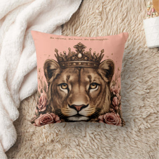 Crowned Lioness Empowerment Cushion