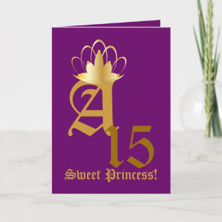 Crowned Monogram Sweet Fifteen!-Customise Invitation