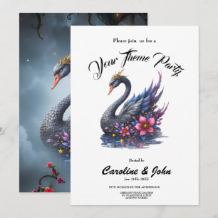 Crowned Moon Swan – Guardian of the Silent Lake. Invitation