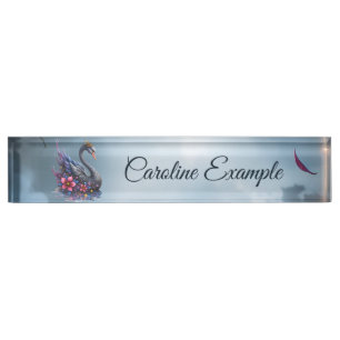 Crowned Moon Swan – Guardian of the Silent Lake.  Nameplate