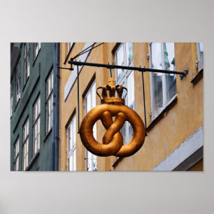 Crowned Pretzel in Copenhagen Poster