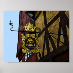 Crowned Pretzel With Cupids Poster