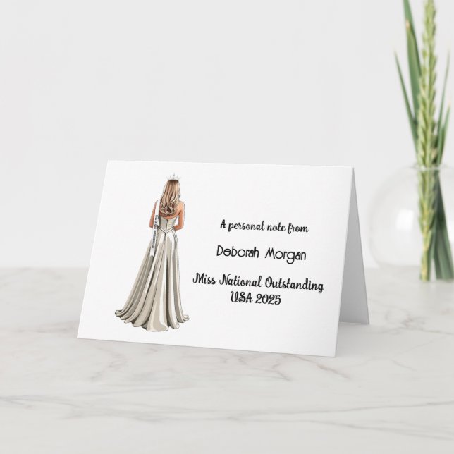 Crowned Queen Blonde Custom Stationery Note Cards (Front)