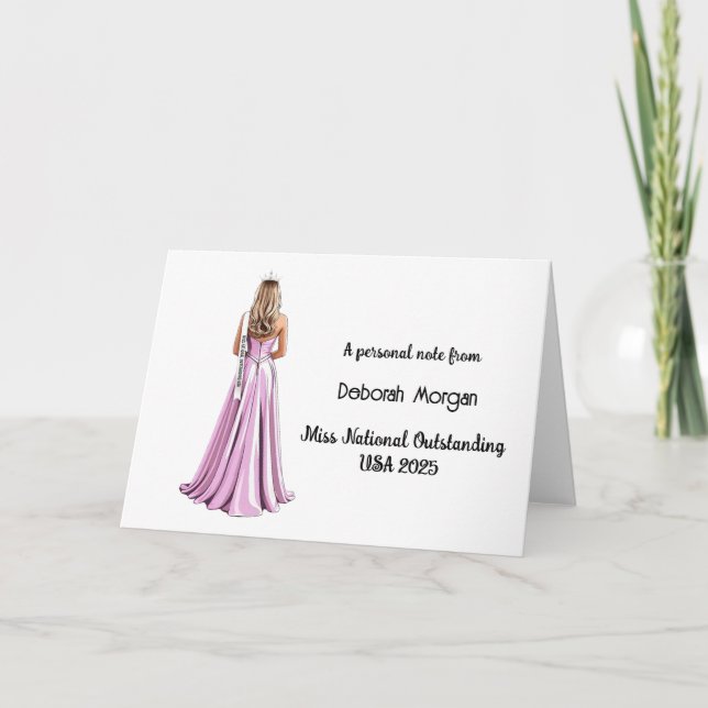 Crowned Queen Blonde Custom Stationery Note Cards (Front)